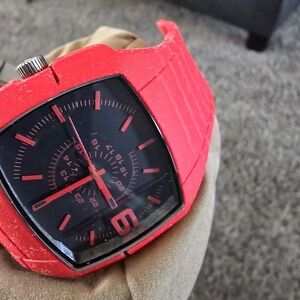 Diesel Red and Black Men's Watch